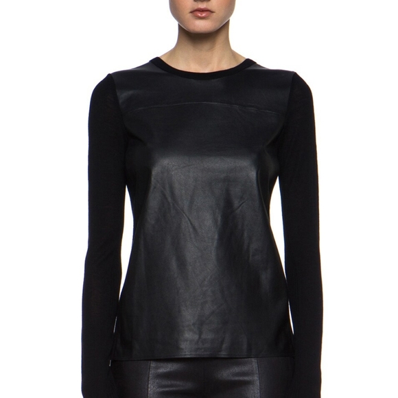 Vince Wool and Leather Sweater - Picture 13 of 14